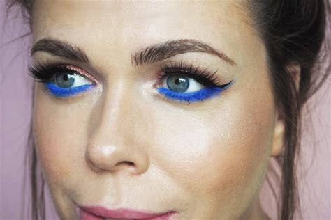 bright blue eyeliner.